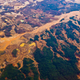 An aerial view of illegal gold mining sites in the Madre De Dios Reserve, Peru.